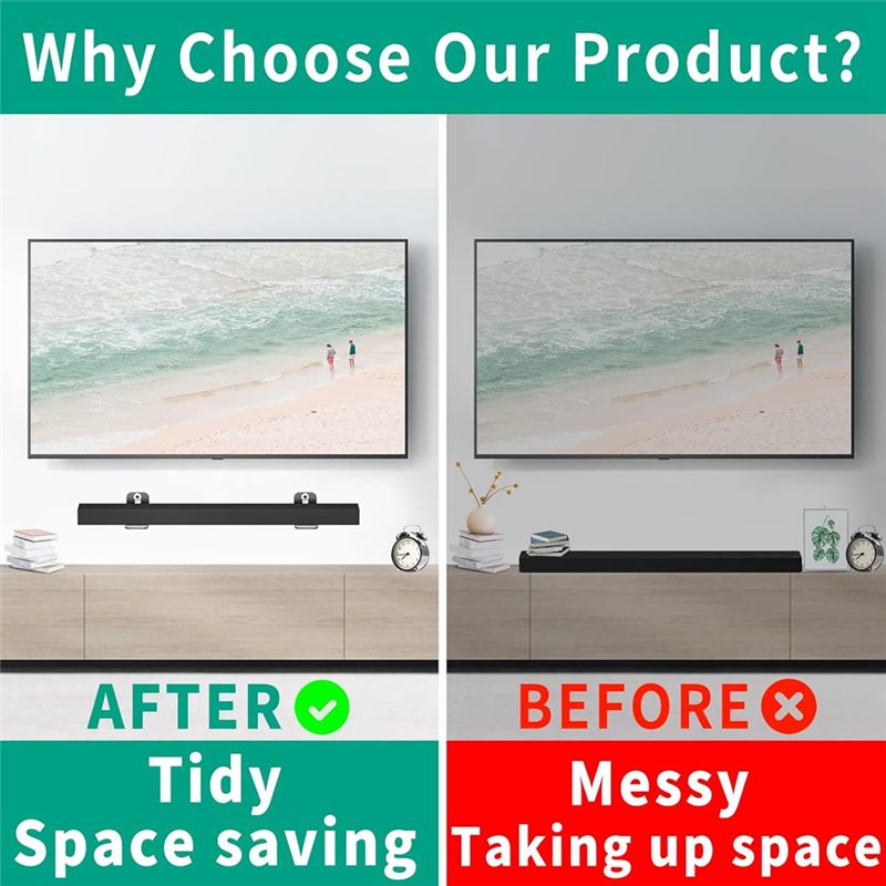 Soundbar Wall Mount Bracket Universal - Kit de montaje universal para barra