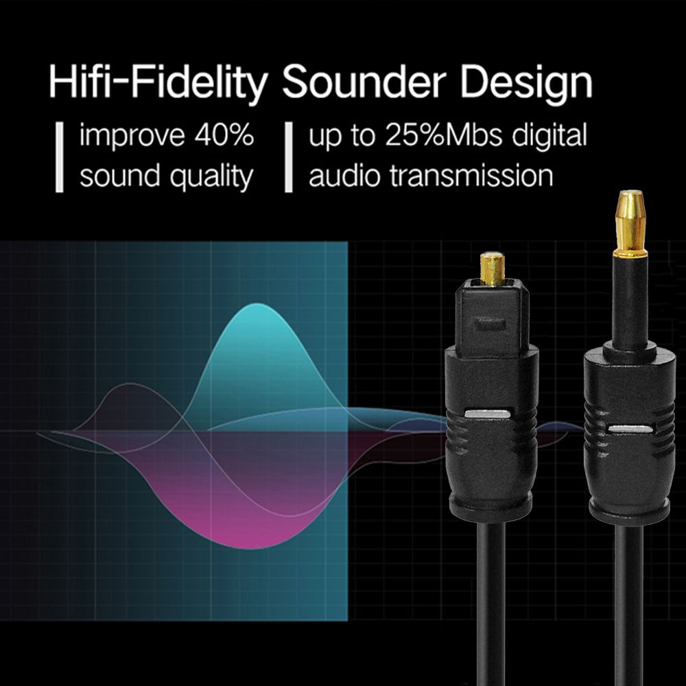 Cable de Fibra Óptica con Cone - Optical Audio Cable Toslink Gold Plated reseña y precio