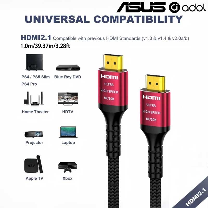 Cable HDMI 2.1 de ultra alta v - Hdmi 2.1 Cable 8K 60Hz 48Gbps Earc reseña y precio
