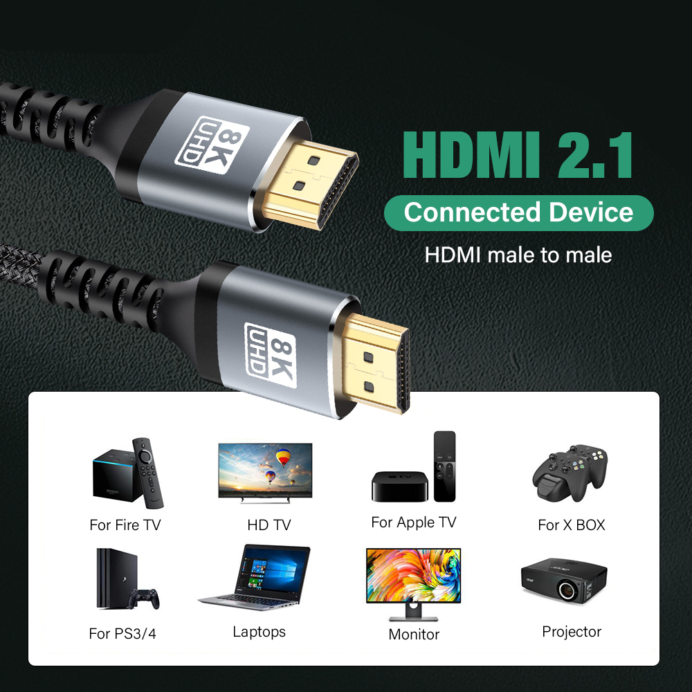 Cable HDMI 2.1 8K, 48 Gbps, 8K - Hdmi 2.1 Cable 8K 60Hz 48Gbps Earc reseña y precio