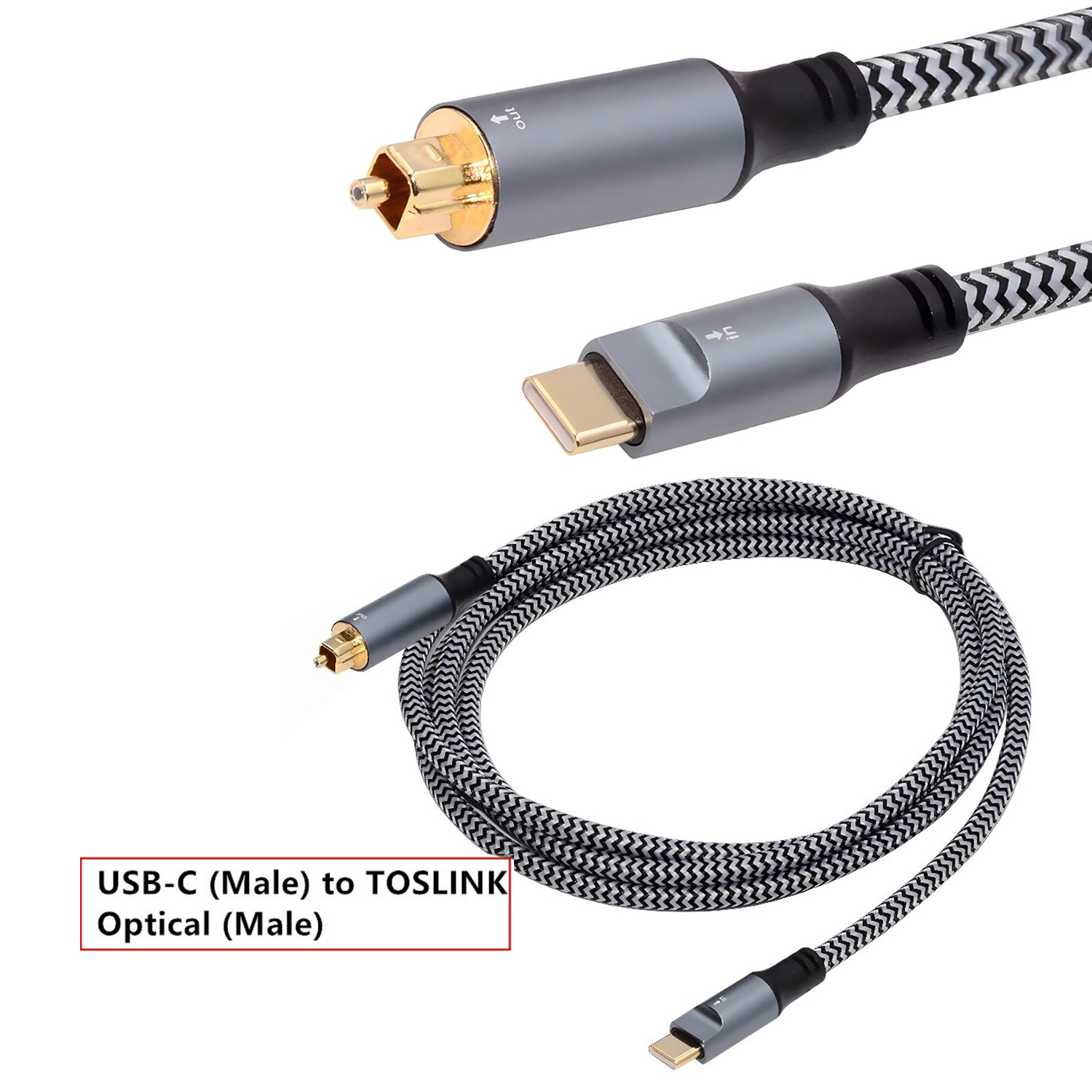 Cable de audio trenzado USB C  - Optical Audio Cable Toslink Gold Plated reseña y precio