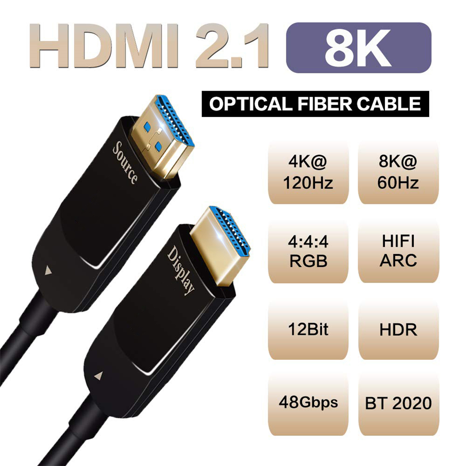 Navceker-Cable de fibra óptica - Hdmi 2.1 Cable 8K 60Hz 48Gbps Earc reseña y precio