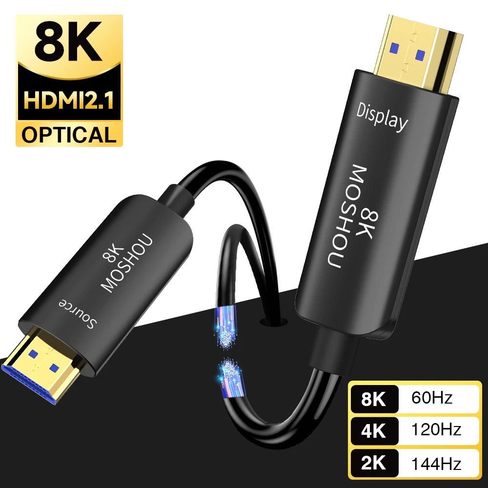 Cable HDMI 2.1 de fibra óptica - Hdmi 2.1 Cable 8K 60Hz 48Gbps Earc reseña y precio