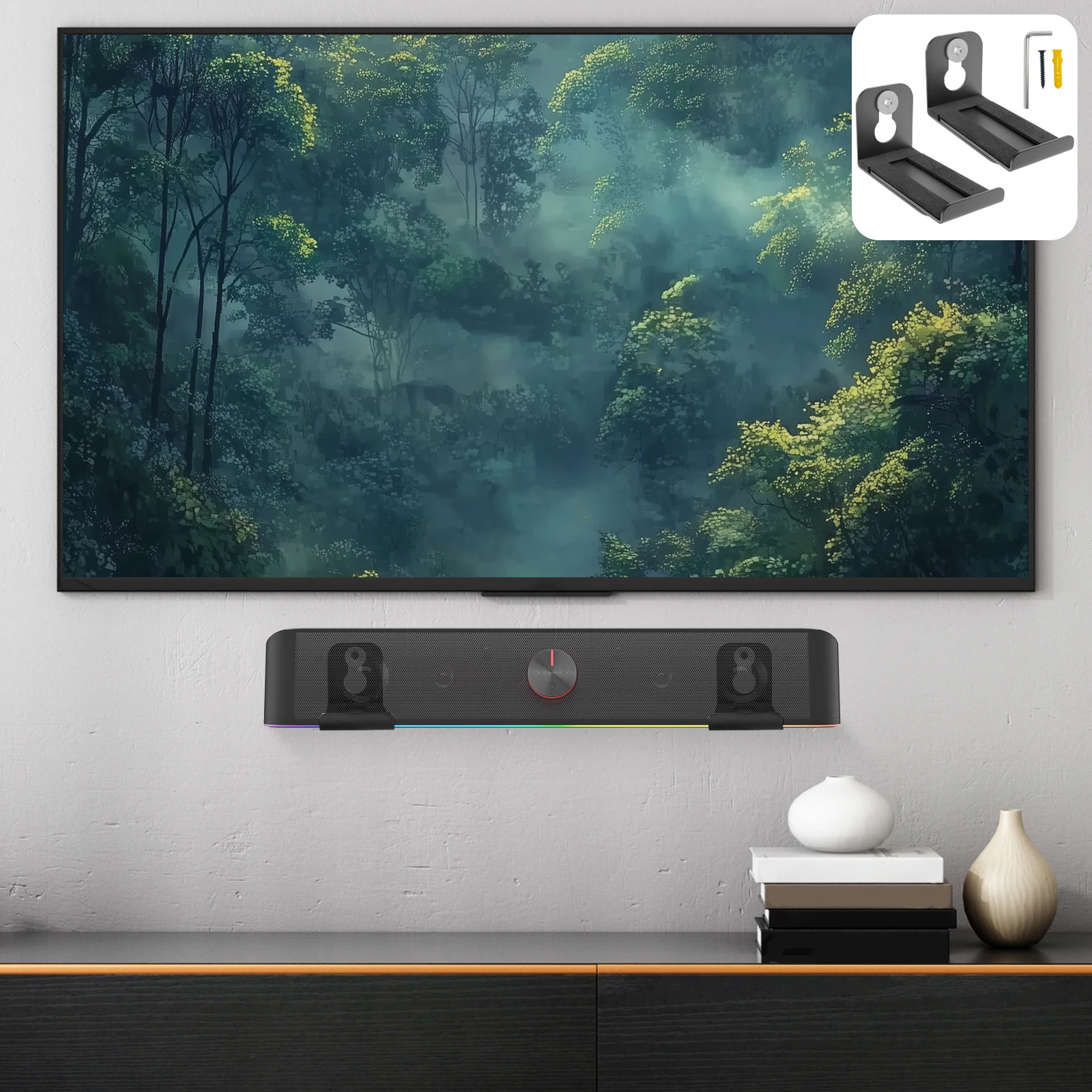 Soporte de pared para montaje  - Soundbar Wall Mount Bracket Universal reseña y precio