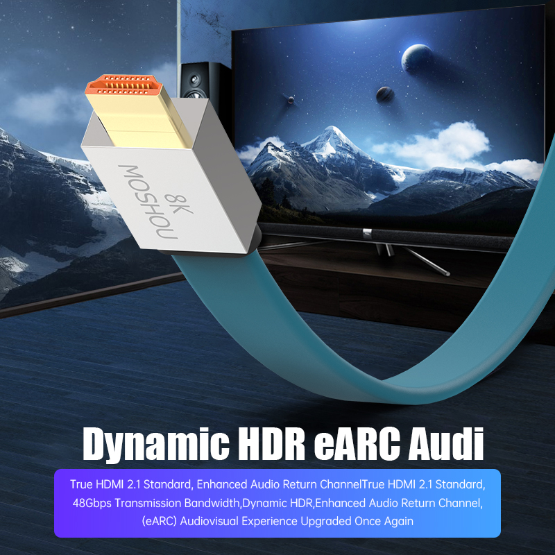 Cable HDMI 2.1 de MOSHOU, 48 G - Hdmi 2.1 Cable 8K 60Hz 48Gbps Earc reseña y precio