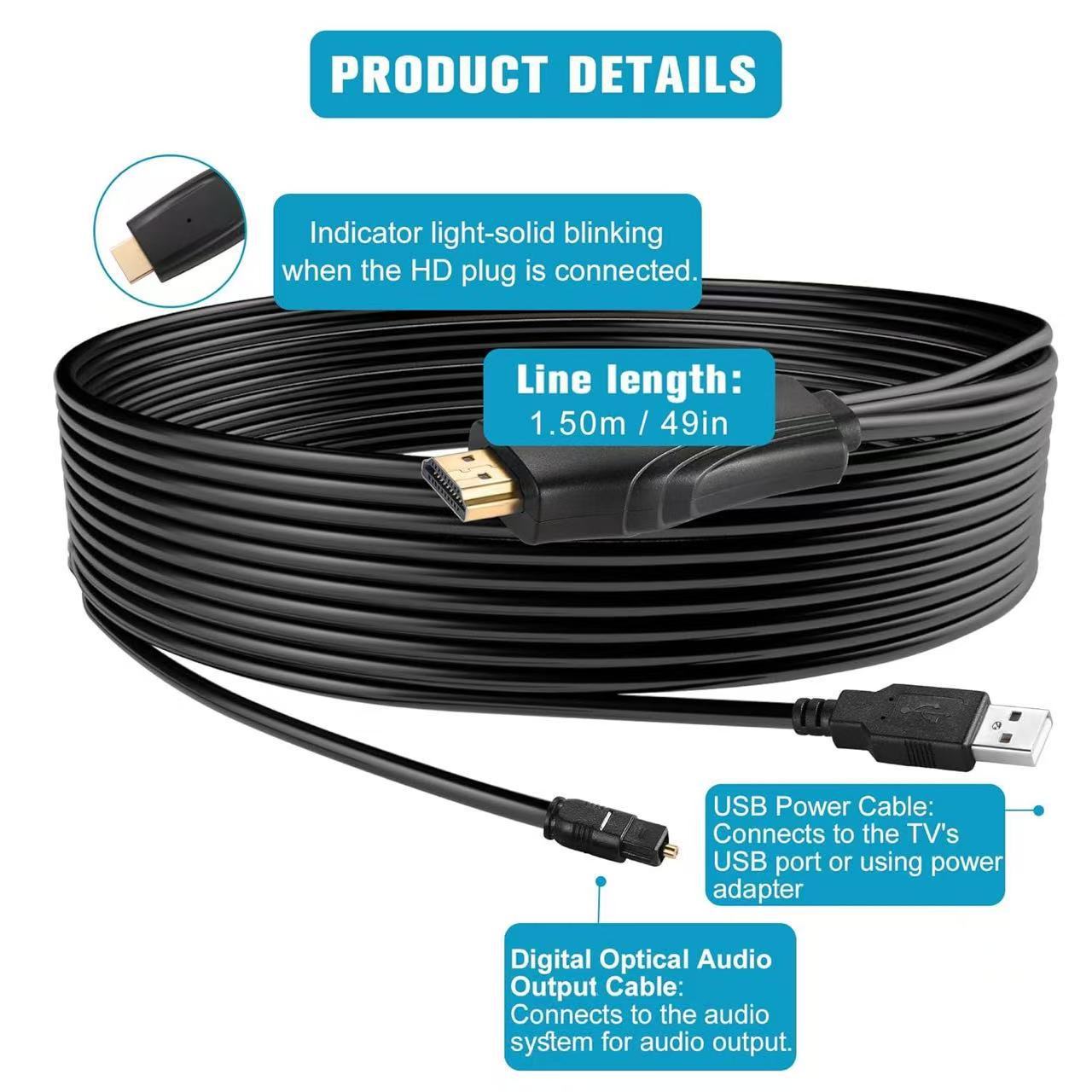 Cable Extractor de Audio Óptic - Dolby Atmos Soundbar Hdmi Earc reseña y precio