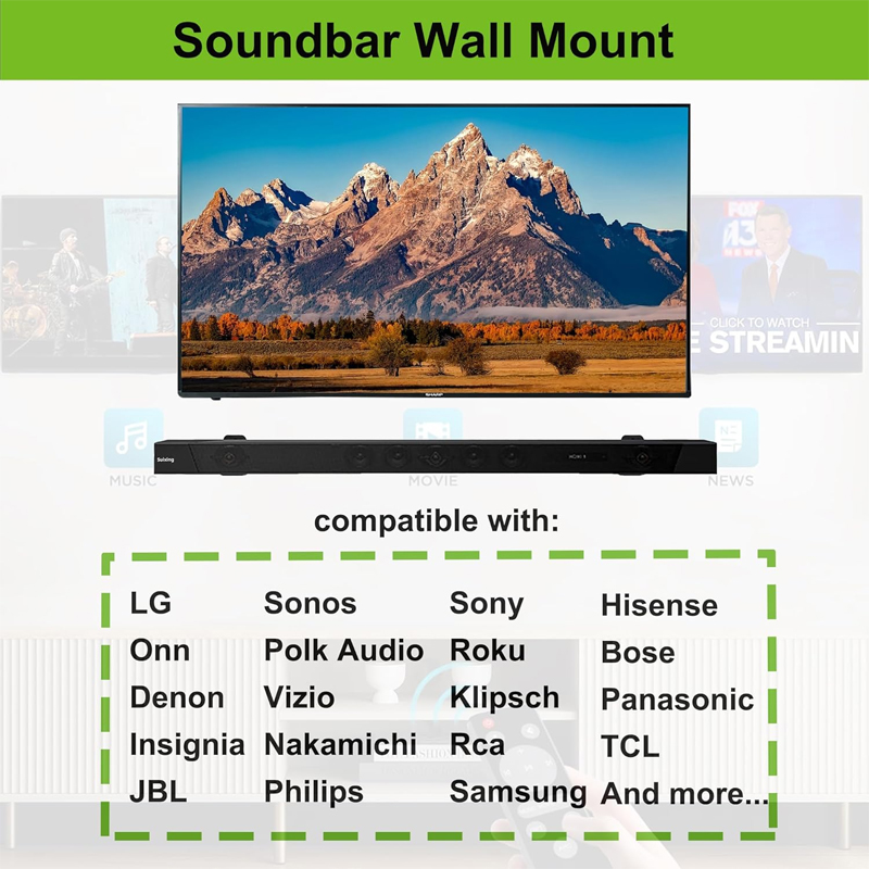 Soporte ajustable para barra d - Soundbar Wall Mount Bracket Universal reseña y precio